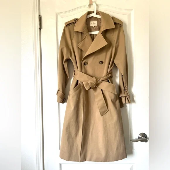 Sezane Scott Trench Coat Camel - Size 36 - Picture 5 of 8